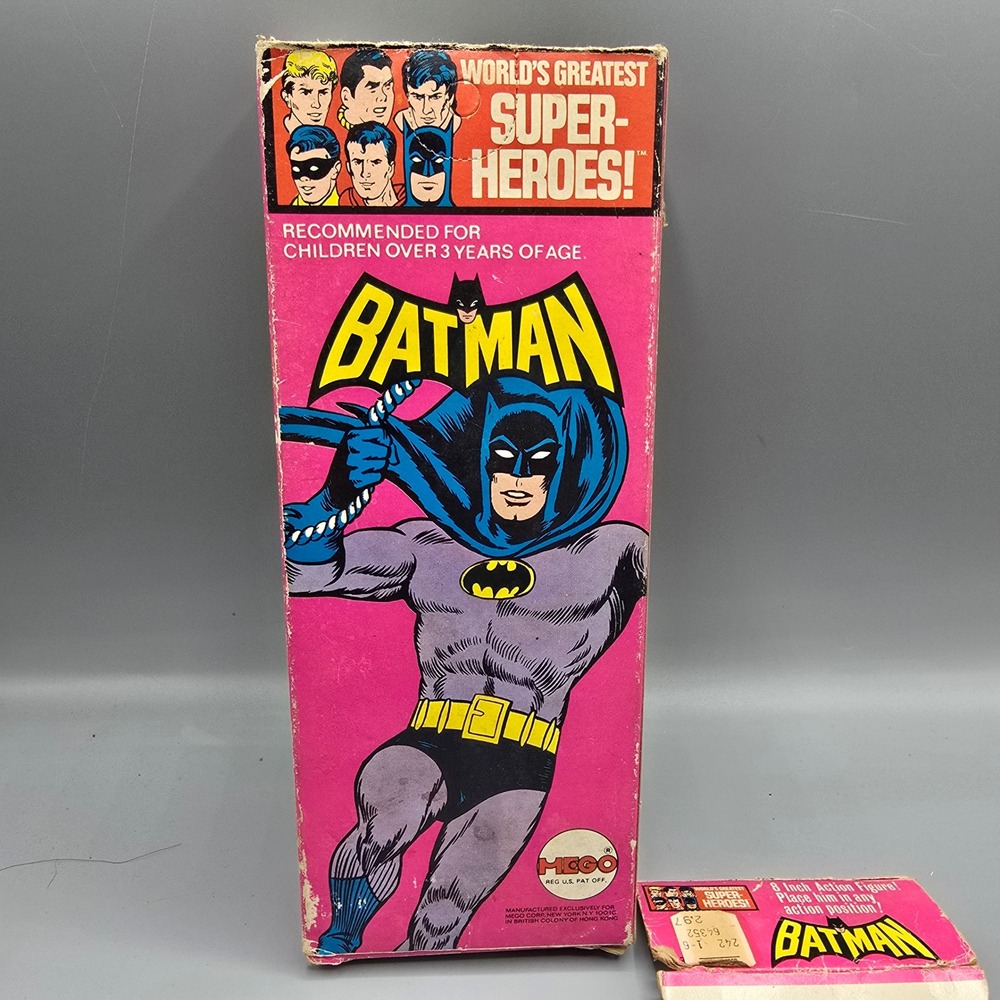Vintage 1973 Mego Batman 8 Inch Action Figure 51301 Pink Window Box Only